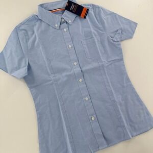 French Toast Oxford School Uniform Shirt Modern Girls Size 16 Light Blue NWT